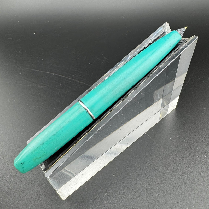 Platinum Teal & Silver Pocket Fountain Pen 14K Gold Extra-Fine Nib