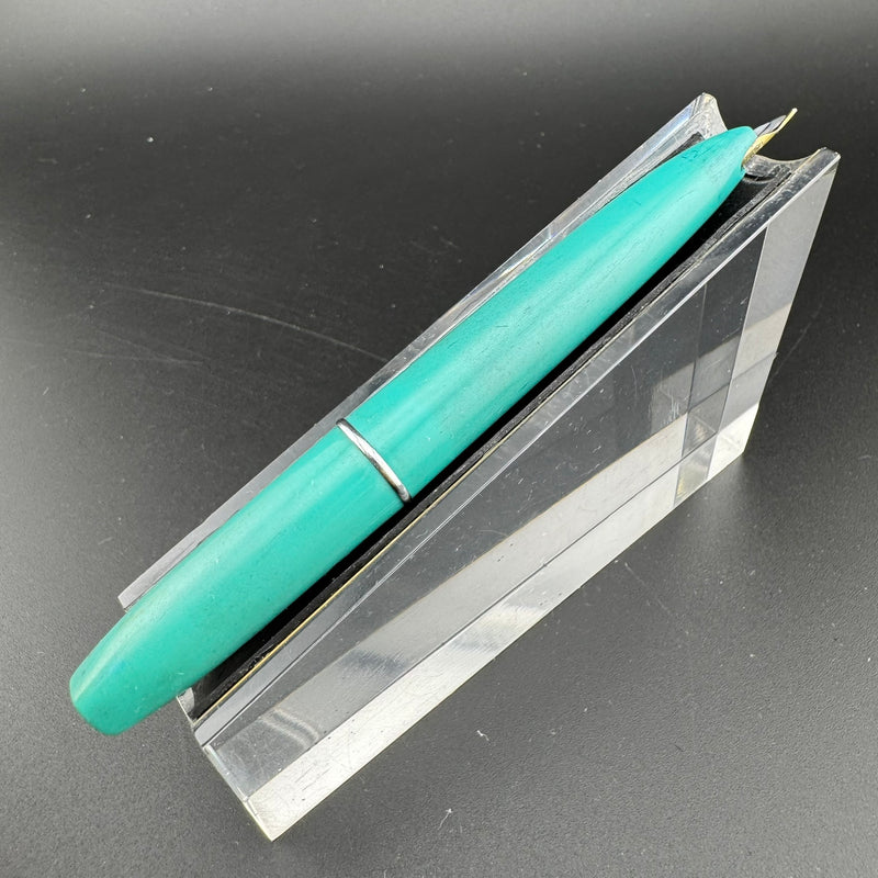 Platinum Teal & Silver Pocket Fountain Pen 14K Gold Extra-Fine Nib