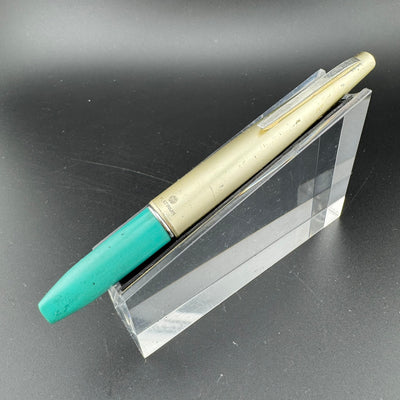Platinum Teal & Silver Pocket Fountain Pen 14K Gold Extra-Fine Nib