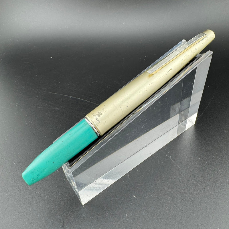 Platinum Teal & Silver Pocket Fountain Pen 14K Gold Extra-Fine Nib