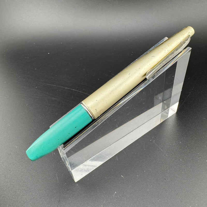 Platinum Teal & Silver Pocket Fountain Pen 14K Gold Extra-Fine Nib