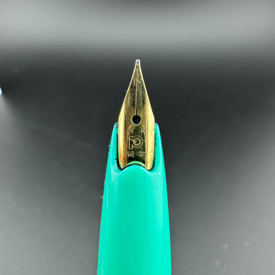 Platinum Teal & Silver Pocket Fountain Pen 14k Gold Fine Nib