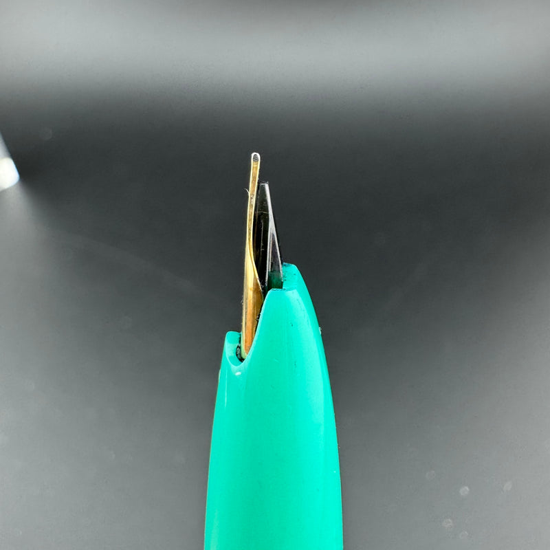 Platinum Teal & Silver Pocket Fountain Pen 14k Gold Fine Nib