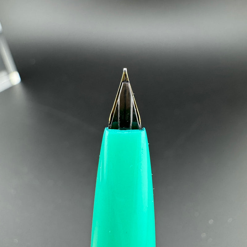 Platinum Teal & Silver Pocket Fountain Pen 14k Gold Fine Nib