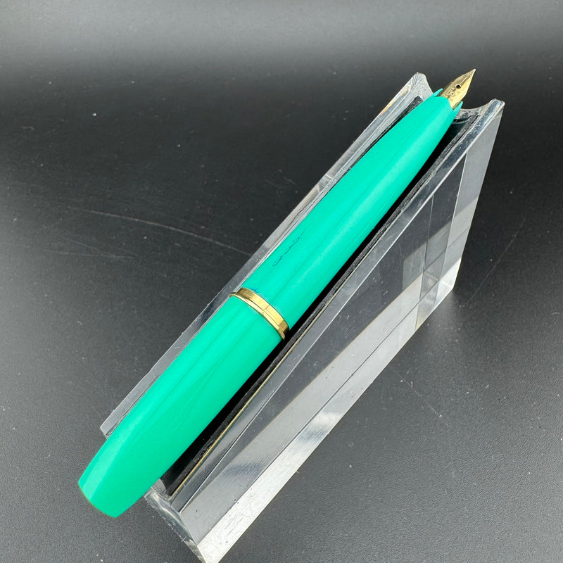 Platinum Teal & Silver Pocket Fountain Pen 14k Gold Fine Nib