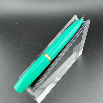 Platinum Teal & Silver Pocket Fountain Pen 14k Gold Fine Nib