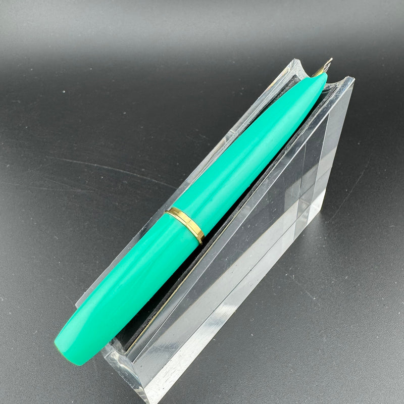 Platinum Teal & Silver Pocket Fountain Pen 14k Gold Fine Nib