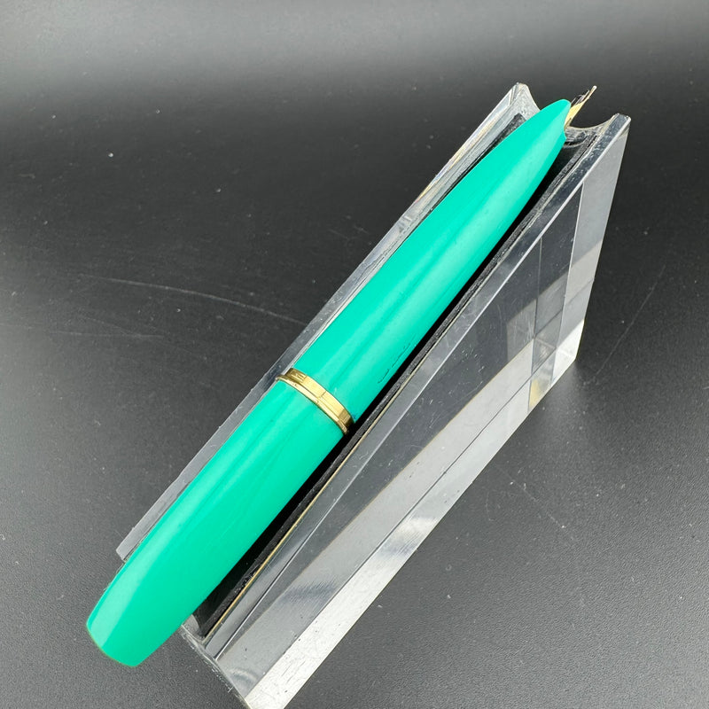 Platinum Teal & Silver Pocket Fountain Pen 14k Gold Fine Nib