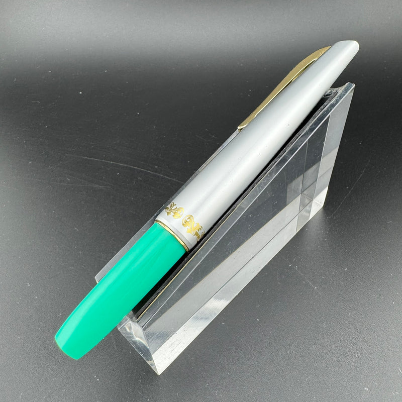 Platinum Teal & Silver Pocket Fountain Pen 14k Gold Fine Nib