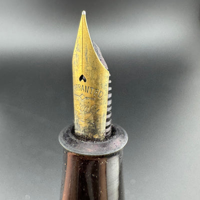 Ideal Red Urushi Eyedropper Fountain Pen 14K Gold Extra-Fine Nib