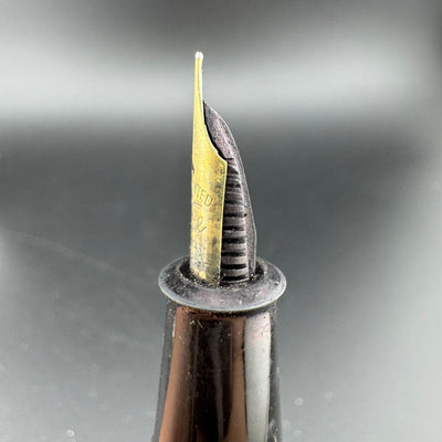 Ideal Red Urushi Eyedropper Fountain Pen 14K Gold Extra-Fine Nib