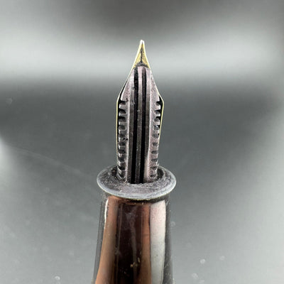 Ideal Red Urushi Eyedropper Fountain Pen 14K Gold Extra-Fine Nib