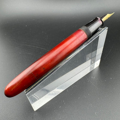 Ideal Red Urushi Eyedropper Fountain Pen 14K Gold Extra-Fine Nib