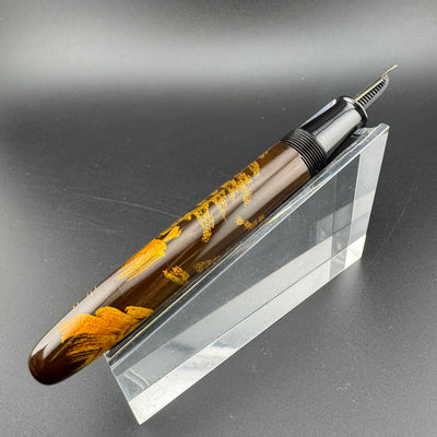 Academy Temple Maki-e Urushi Eyedropper Fountain Pen 14K Gold Flex Nib