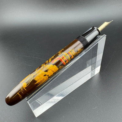 Academy Temple Maki-e Urushi Eyedropper Fountain Pen 14K Gold Flex Nib