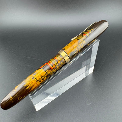 Academy Temple Maki-e Urushi Eyedropper Fountain Pen 14K Gold Flex Nib
