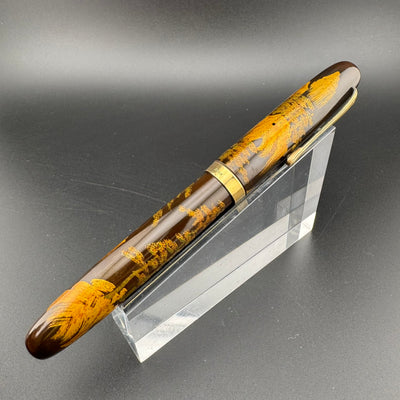 Academy Temple Maki-e Urushi Eyedropper Fountain Pen 14K Gold Flex Nib
