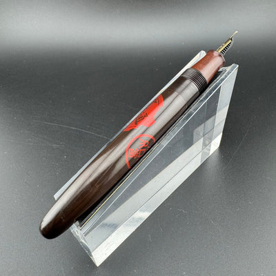 Ideal Ebonite Eyedropper Ancient Coins Fountain Pen 14K Gold Extra-Fine Nib