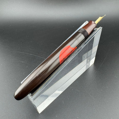 Ideal Ebonite Eyedropper Ancient Coins Fountain Pen 14K Gold Extra-Fine Nib