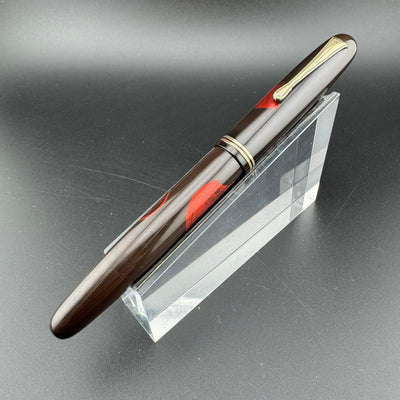 Ideal Ebonite Eyedropper Ancient Coins Fountain Pen 14K Gold Extra-Fine Nib