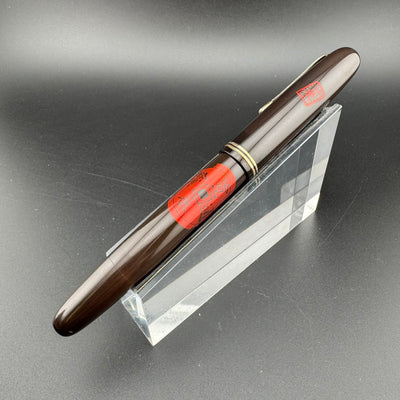 Ideal Ebonite Eyedropper Ancient Coins Fountain Pen 14K Gold Extra-Fine Nib