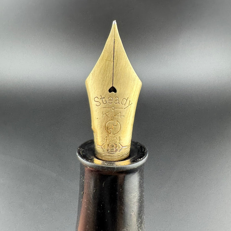 Steady Ebonite Eyedropper Fountain Pen 14K Gold Extra-Fine Nib