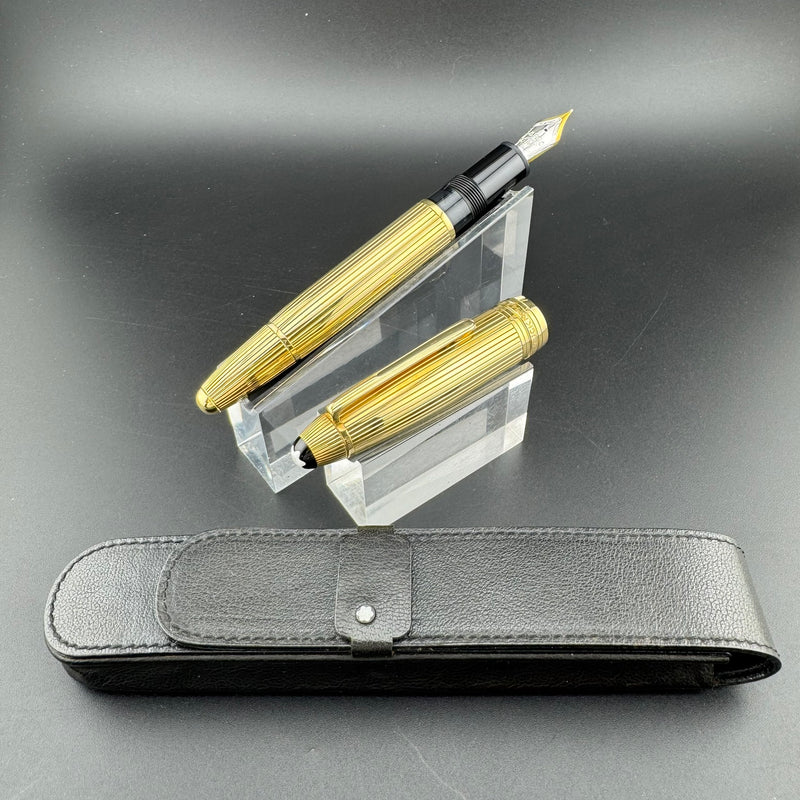 Montblanc No. 1467 Solitaire Solid 18K Gold Fountain Pen 18K Gold Extra-Fine Nib