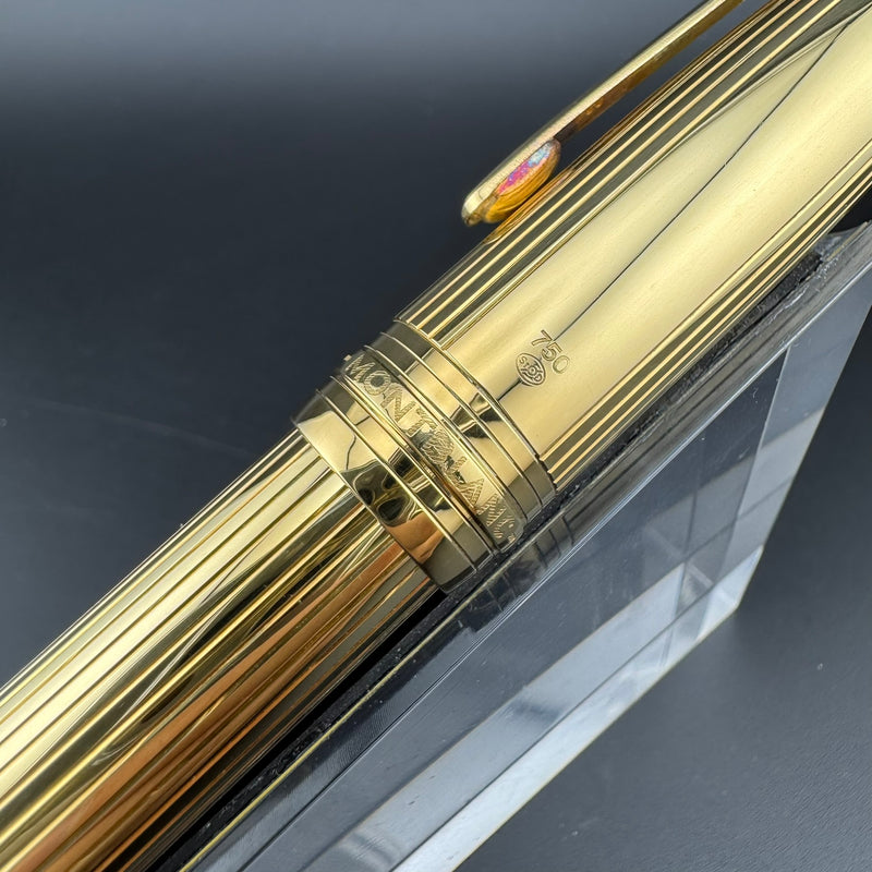 Montblanc No. 1467 Solitaire Solid 18K Gold Fountain Pen 18K Gold Extra-Fine Nib