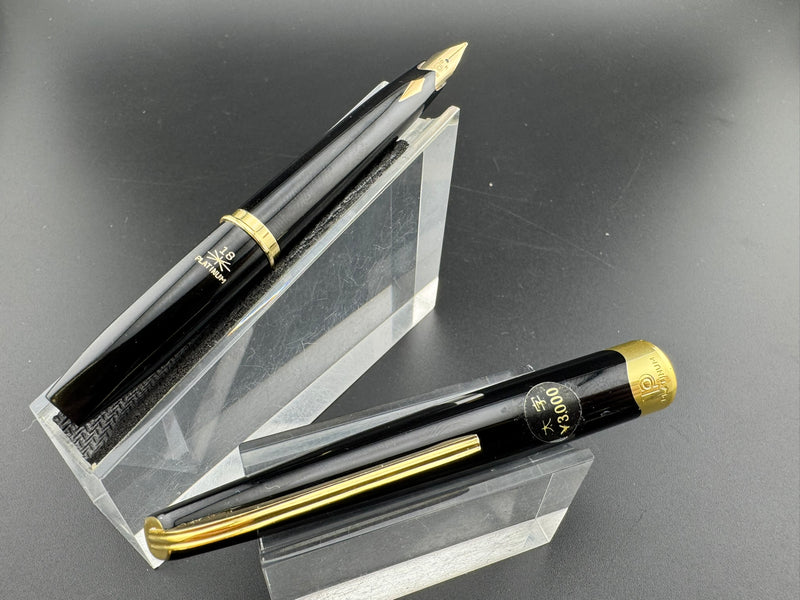 Platinum Pocket 18K Gold Fountain Pen Broad Nib NOS Zogan Inlay