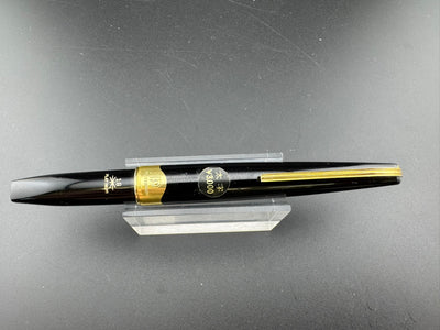 Platinum Pocket 18K Gold Fountain Pen Broad Nib NOS Zogan Inlay