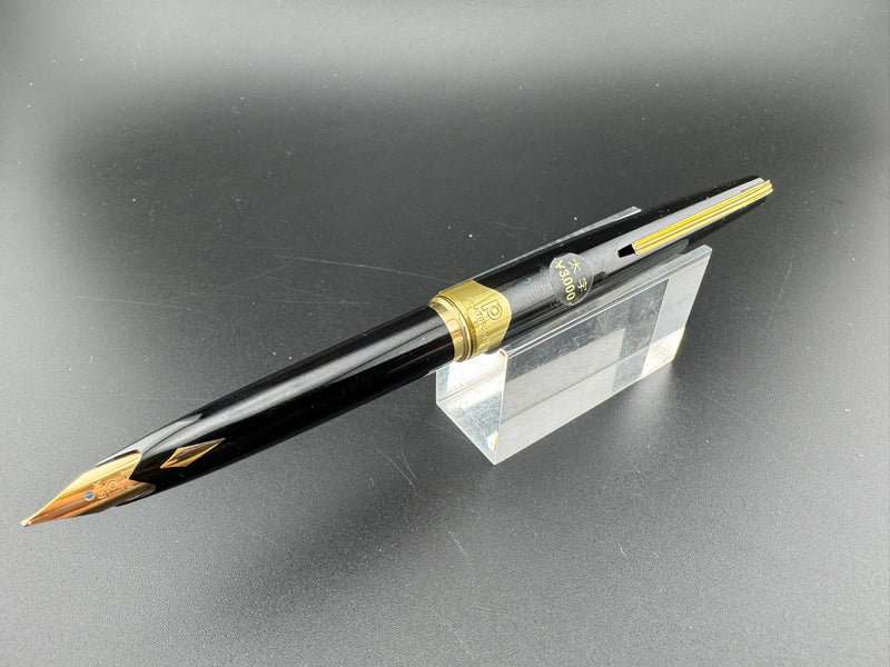 Platinum Pocket 18K Gold Fountain Pen Broad Nib NOS Zogan Inlay