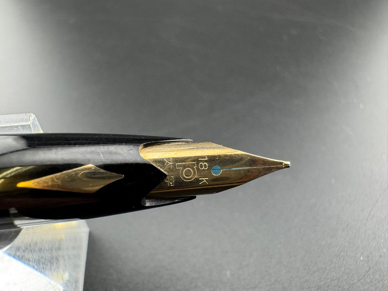 Platinum Pocket 18K Gold Fountain Pen Broad Nib NOS Zogan Inlay