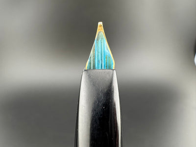 Platinum Pocket 18K Gold Fountain Pen Broad Nib NOS Zogan Inlay