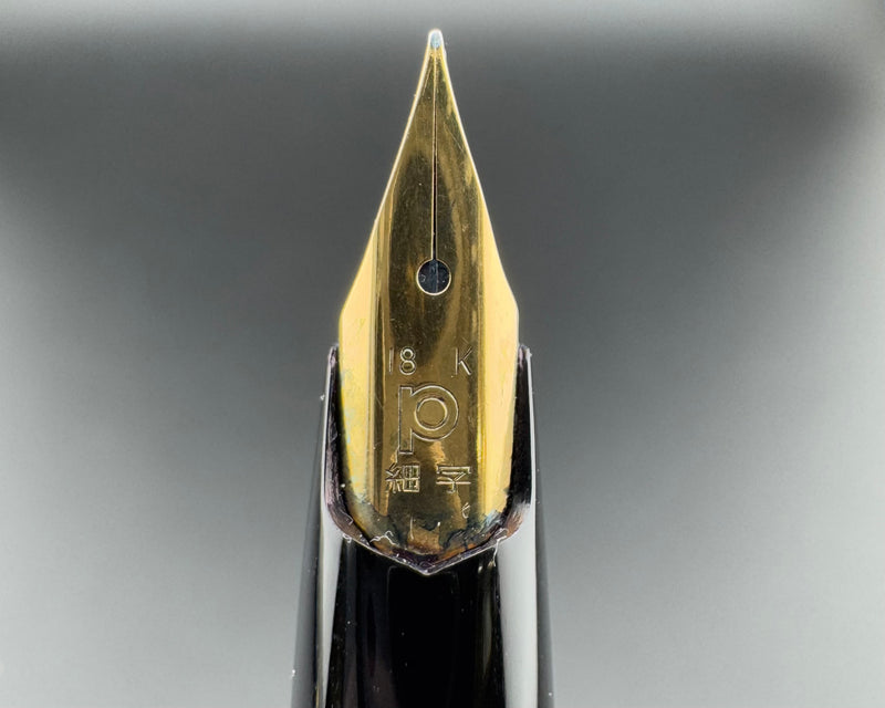 Platinum Black Resin Pocket Fountain Pen 18K Gold F Nib