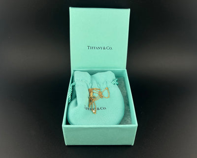 Tiffany & Co. Diamond Pendant 18K Gold Peretti Necklace Box and Pouch