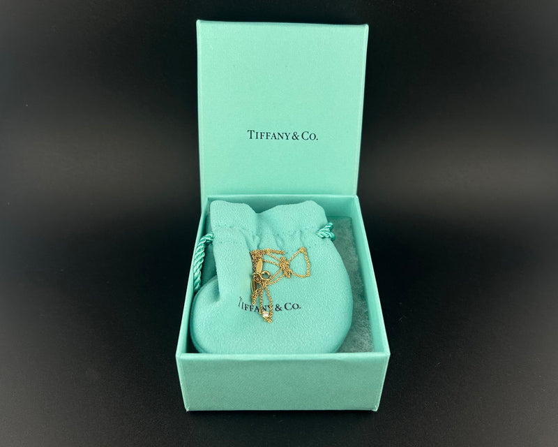 Tiffany & Co. Diamond Pendant 18K Gold Peretti Necklace Box and Pouch