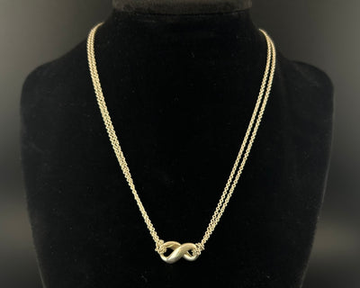 Tiffany & Co Double Chain Infinity necklace Sterling Silver