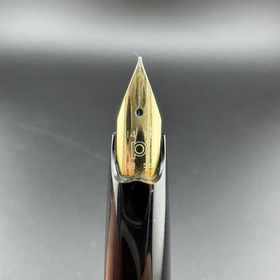 Platinum Black & Gold Pocket Fountain Pen 14K Gold Fine Nib