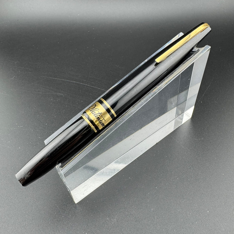 Platinum Black & Gold Pocket Fountain Pen 14K Gold Fine Nib