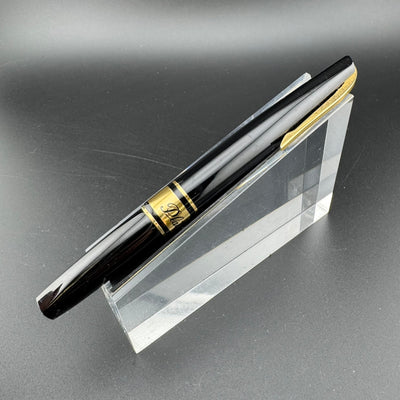 Platinum Black & Gold Pocket Fountain Pen 14K Gold Fine Nib
