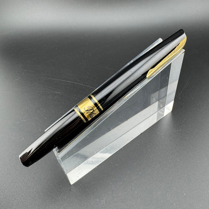 Platinum Black & Gold Pocket Fountain Pen 14K Gold Fine Nib