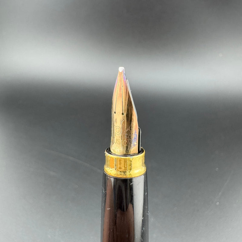 Platinum Black & Gold Pocket Fountain Pen 14K Gold MUSIC Nib