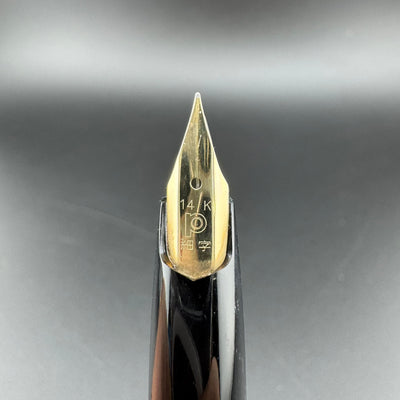 Platinum Black & Gold Pocket Fountain Pen 14K Gold Fine Nib