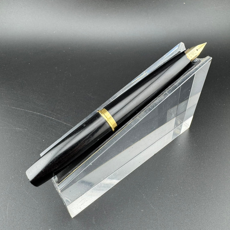 Platinum Black & Gold Pocket Fountain Pen 14K Gold Fine Nib
