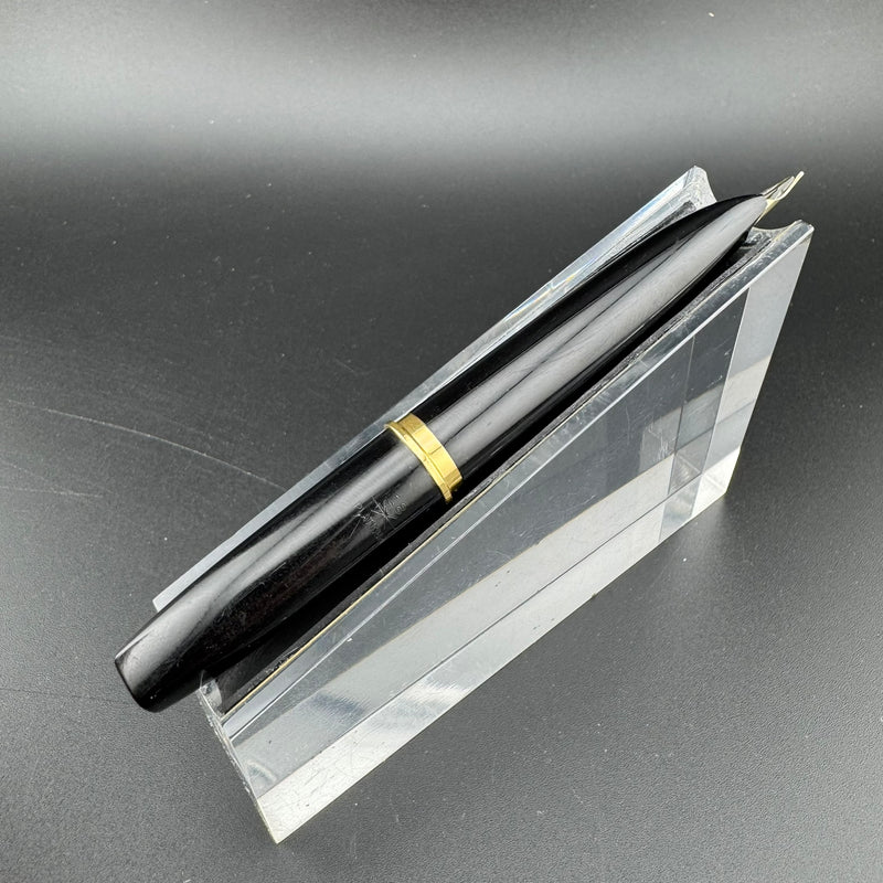 Platinum Black & Gold Pocket Fountain Pen 14K Gold Fine Nib