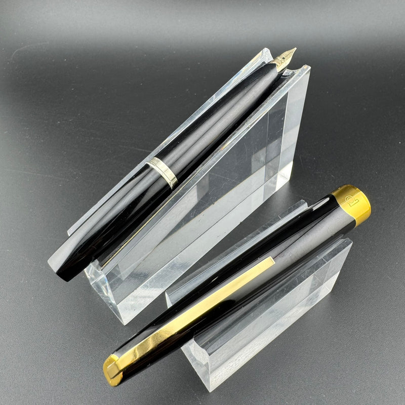 Platinum Black & Gold Pocket Fountain Pen 14K Gold Fine Nib