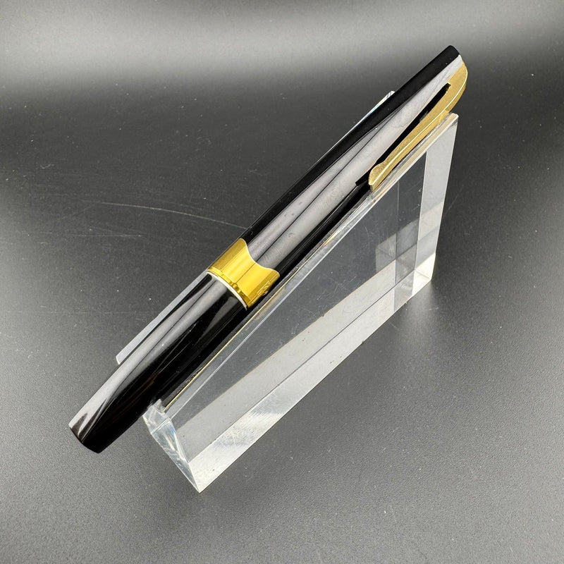 Platinum Black & Gold Pocket Fountain Pen 14K Gold Fine Nib