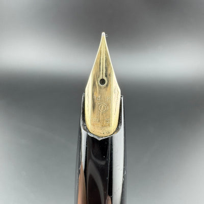 Platinum Black & Gold Pocket Fountain Pen 14K Gold Fine Nib