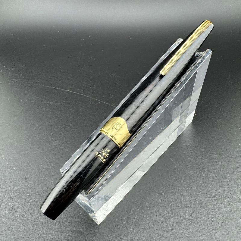Platinum Black & Gold Pocket Fountain Pen 14K Gold Fine Nib