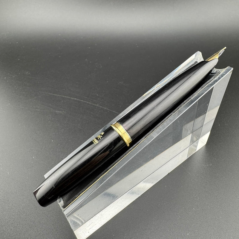 Platinum Black & Gold Pocket Fountain Pen 14K Gold Medium Nib